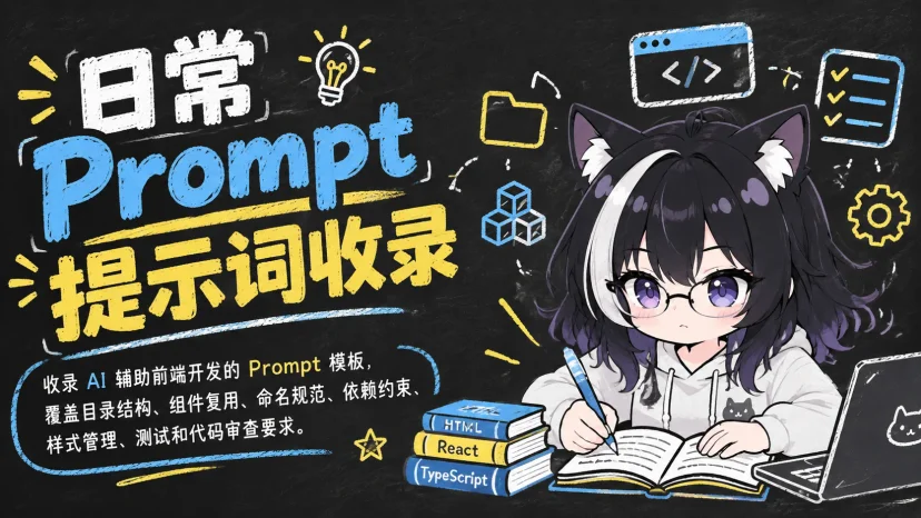AI 辅助前端开发 Prompt 模板集：目录结构、组件复用与代码审查封面图