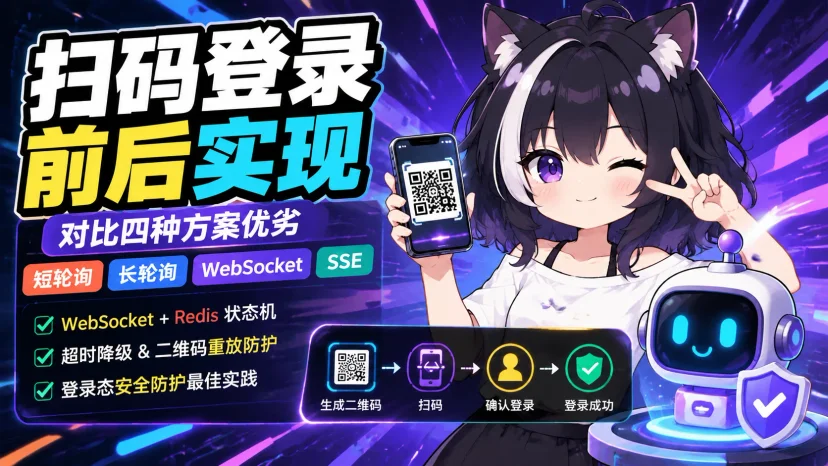 扫码登录实现方案对比：短轮询、长轮询、WebSocket 与 SSE封面图